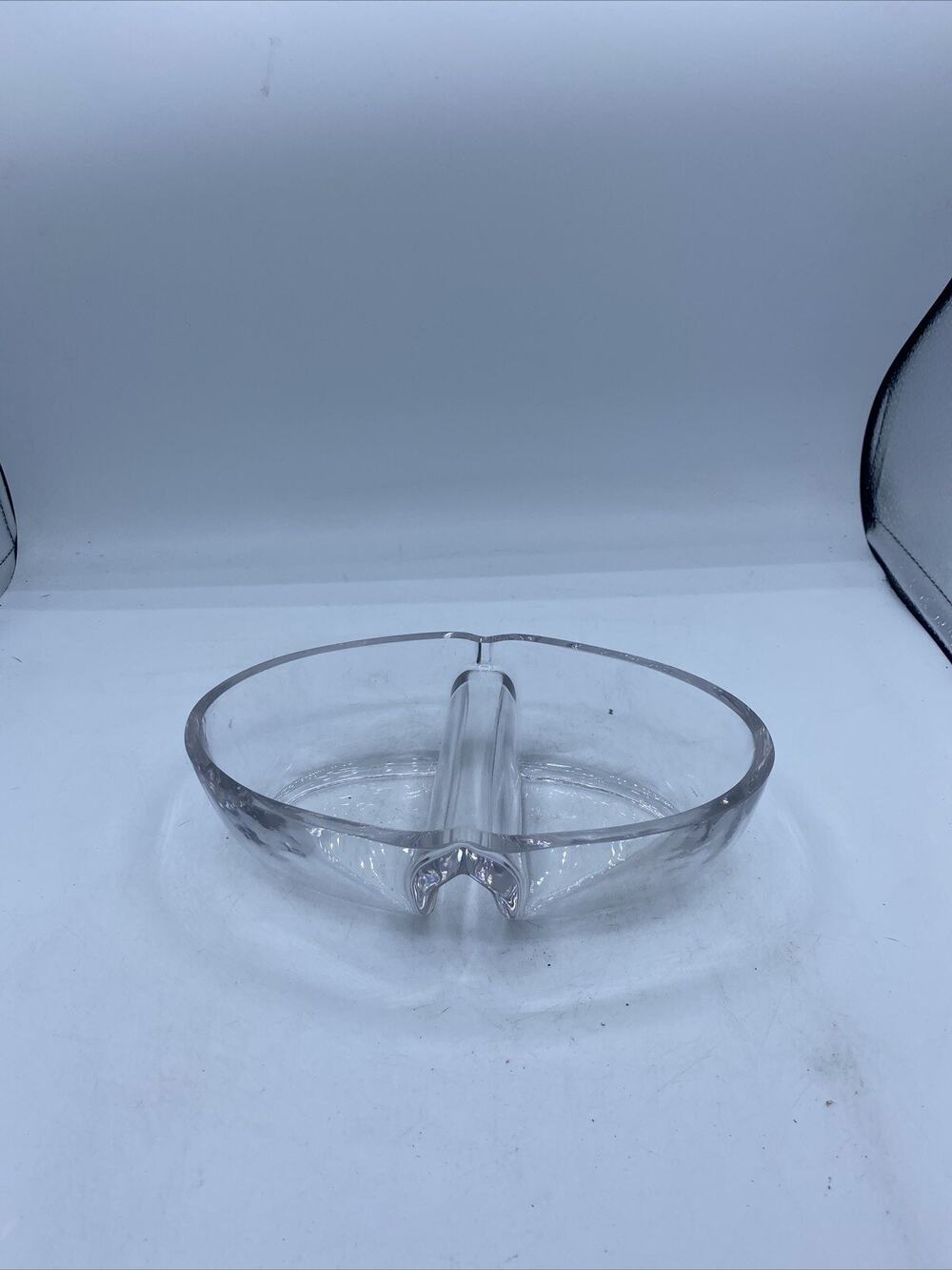 Clear Glass Divided Bowl/Dish Heavy Made In Turkey Circle Brand Glass Beautiful
